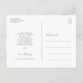 Gewoon getrouwd Elegant romantische trouwfoto Briefkaart (Achterkant)