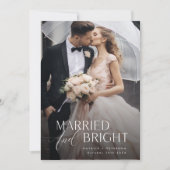 Gewoon getrouwd en heldere Pas getrouwd foto Kerst Feestdagenkaart (Voorkant)
