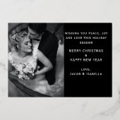 Gewoon getrouwd en heldere Pas getrouwd foto Kerst Folie Feestdagenkaart (Achterkant)