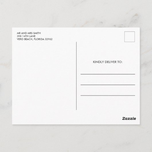 Gewoon getrouwd foto bruiloft blanco dank u briefkaart (Achterkant)