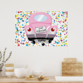 gewoon+getrouwd, getrouwd+auto,cartoon+huwelijk+au poster (Keuken)