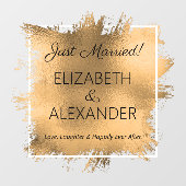 Gewoon getrouwd. Gold Faux Folie Window Cling Raamsticker (Vel)