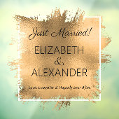 Gewoon getrouwd. Gold Faux Folie Window Cling Raamsticker (Vel 3)