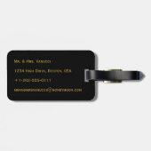 Gewoon getrouwd, goud op zwart huwelijksreis bagag bagagelabel (Achterkant horizontaal)