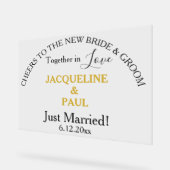 Gewoon getrouwd Gouden Kleur Namen Wissen Acryl Bord (Hoek)