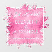 Gewoon getrouwd. Hot-roze Faux-Folie Raamsticker (Vel)