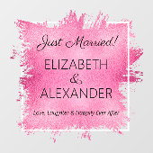 Gewoon getrouwd. Hot-roze Faux-Folie Raamsticker (Vel)