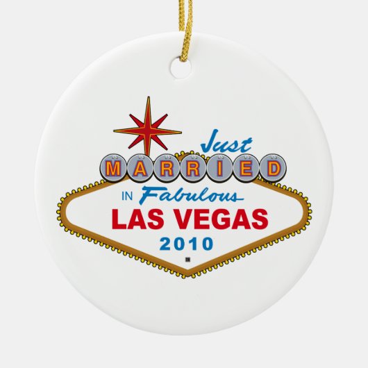 Gewoon getrouwd in Fabulous Las Vegas 2010 Keramisch Ornament (Voorkant)