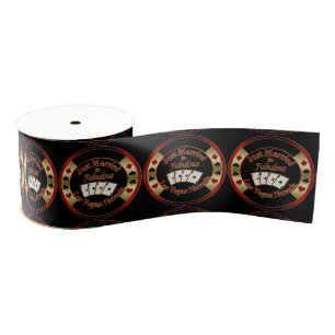 Gewoon getrouwd in Fabulous Las Vegas Poker Chips Grosgrain Lint
