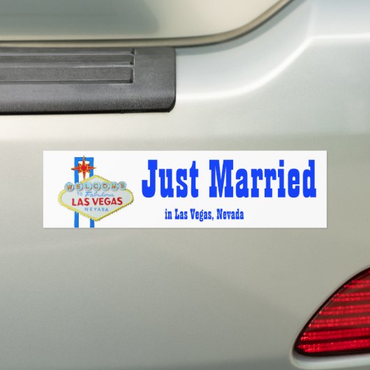Gewoon getrouwd in Las Vegas Bumpersticker (Op auto)