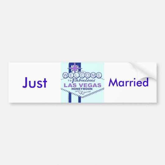 Gewoon getrouwd/Las Vegas Honeymoon Bumpersticker (Voorkant)