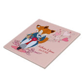 Gewoon getrouwd, lieve vossen op de fiets, Geperso Tegeltje (Zijkant)