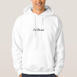 'Gewoon getrouwd' met een jumper Hoodie<br><div class="desc">Een geweldige jumper met 'net getrouwd' geschreven voor en achter,  perfect voor een pas gehuwd paar</div>