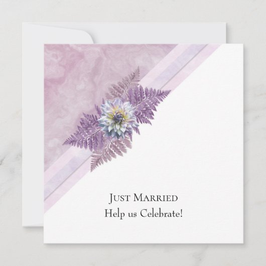 Gewoon getrouwd met Elegant Dusty Pink Floral Marb Kaart (Voorkant)