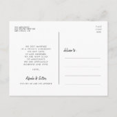 Gewoon getrouwd met Elegant en moderne trouwfoto Briefkaart (Achterkant)