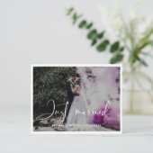 Gewoon getrouwd met Elegant en moderne trouwfoto Briefkaart (Staand voorkant)