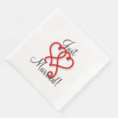 Gewoon getrouwd met Gekoppeld Zwirly Hearts Servetten (Hoek)