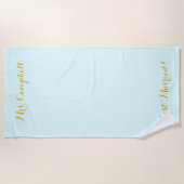 Gewoon getrouwd met gouden honingmahanddoek strandlaken (Voorkant)