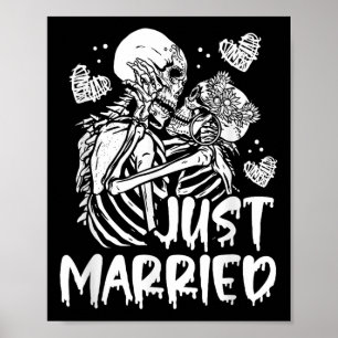 Gewoon getrouwd met Halloween Skeleton Bride en we Poster