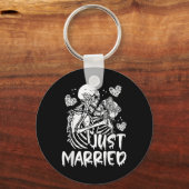 Gewoon getrouwd met Halloween Skeleton Bride en we Sleutelhanger (Voorkant)