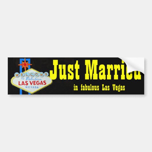 Gewoon getrouwd met Las Vegas Welkomstteken Bumpersticker (Voorkant)