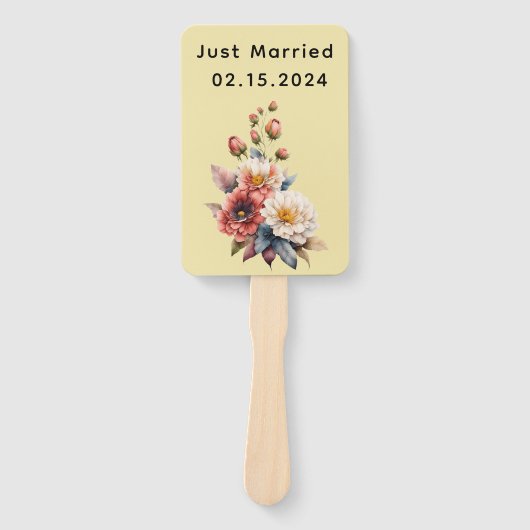 Gewoon getrouwd met Mr & Mrs | Bruiloft Bloemen Mo Handwaaier (Voorkant)