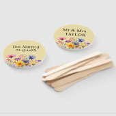 Gewoon getrouwd met Mr & Mrs | Bruiloft Wildflower Handwaaier (Niet-gemonteerd)