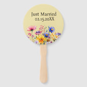 Gewoon getrouwd met Mr & Mrs | Bruiloft Wildflower Handwaaier (Voorkant)