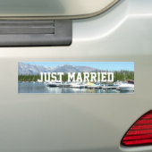 Gewoon getrouwd met natuur Grand Teton Bumpersticker (Op auto)