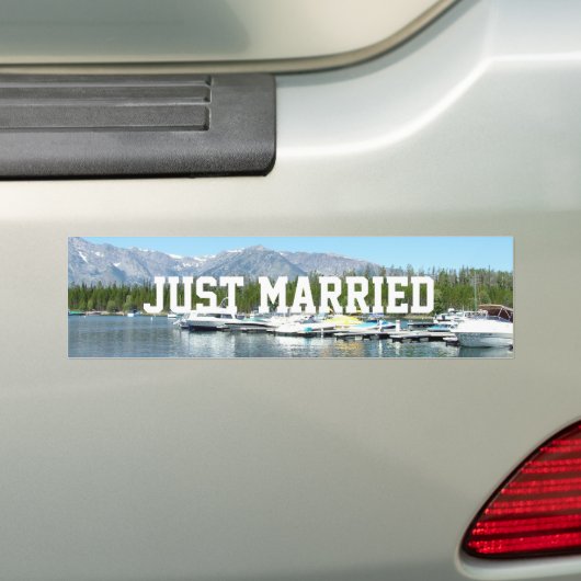 Gewoon getrouwd met natuur Grand Teton Bumpersticker (Op auto)