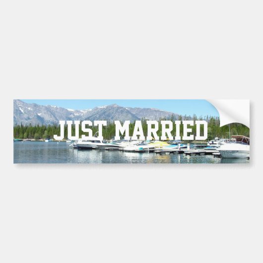 Gewoon getrouwd met natuur Grand Teton Bumpersticker (Voorkant)