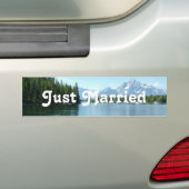 Gewoon getrouwd met natuur Grand Teton Bumpersticker (Op auto)