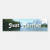 Gewoon getrouwd met natuur Grand Teton Bumpersticker (Voorkant)