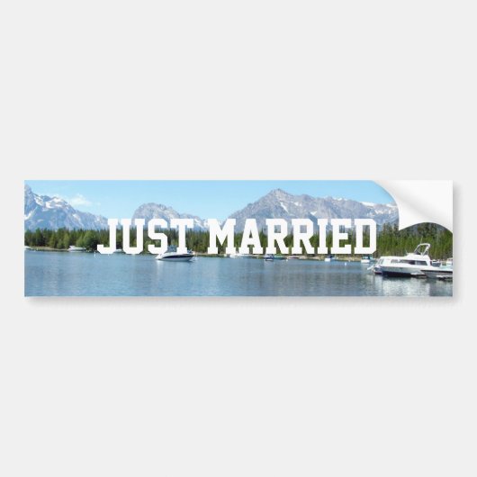 Gewoon getrouwd met natuur Grand Teton Bumpersticker (Voorkant)