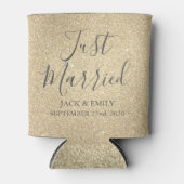 Gewoon getrouwd met romantische gouden Koelbox Blikjeskoeler (Voorkant)