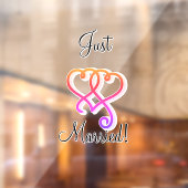 Gewoon getrouwd met twee gekoppelde wervelende reg raamsticker (Vel 2)