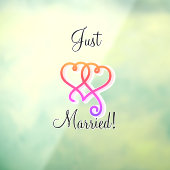 Gewoon getrouwd met twee gekoppelde wervelende reg raamsticker (Vel 3)