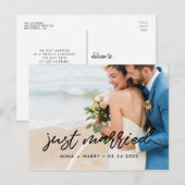 Gewoon getrouwd Modern aankondiging foto Briefkaart (Voorkant / Achterkant)