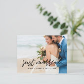 Gewoon getrouwd Modern aankondiging foto Briefkaart (Staand voorkant)