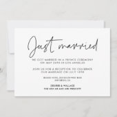 Gewoon getrouwd Modern minimalistische aankondigin Kaart (Voorkant)