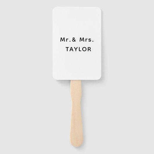 Gewoon getrouwd Mr. & Mrs. | Weddenschapsmonogram Handwaaier (Achterkant)