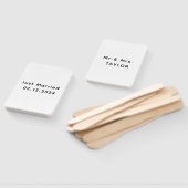 Gewoon getrouwd Mr. & Mrs. | Weddenschapsmonogram Handwaaier (Niet-gemonteerd)