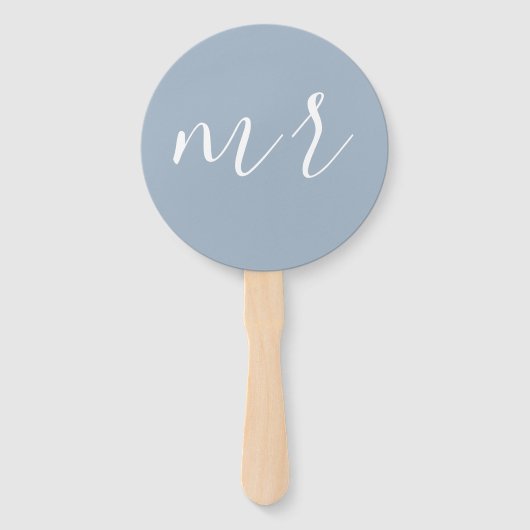 Gewoon getrouwd Mr. & Mrs. | Weddenschapsmonogram Handwaaier (Voorkant)