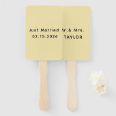 Gewoon getrouwd Mr. & Mrs. | Weddenschapsmonogram Handwaaier (Voorkant en achterkant)