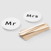 Gewoon getrouwd Mr. & Mrs. | Weddenschapsmonogram Handwaaier (Niet-gemonteerd)