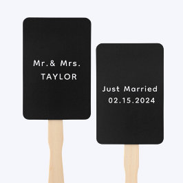 Gewoon getrouwd Mr. & Mrs. | Weddenschapsmonogram Handwaaier