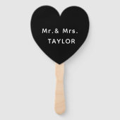Gewoon getrouwd Mr. & Mrs. | Weddenschapsmonogram Handwaaier (Achterkant)