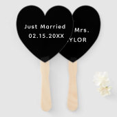 Gewoon getrouwd Mr. & Mrs. | Weddenschapsmonogram Handwaaier (Voorkant en achterkant)