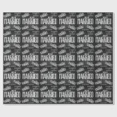 Gewoon getrouwd op het zwarte bord cadeaupapier (Vlak)