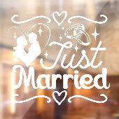 Gewoon getrouwd paar hart trouwringen raamsticker (Vel 2)